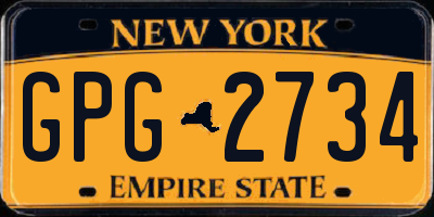 NY license plate GPG2734