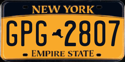 NY license plate GPG2807