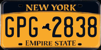 NY license plate GPG2838