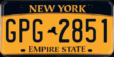 NY license plate GPG2851