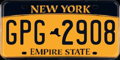 NY license plate GPG2908