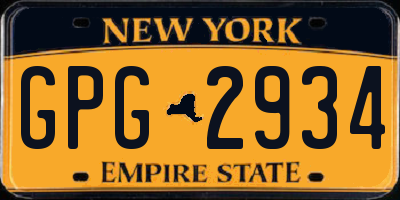NY license plate GPG2934