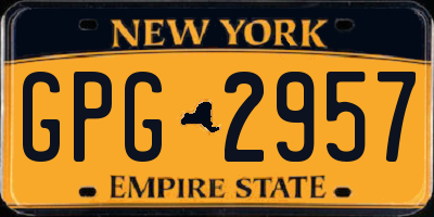NY license plate GPG2957