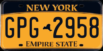 NY license plate GPG2958