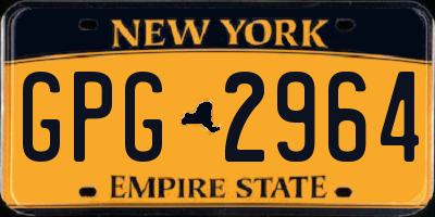 NY license plate GPG2964