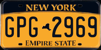 NY license plate GPG2969