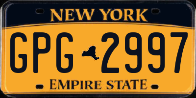 NY license plate GPG2997