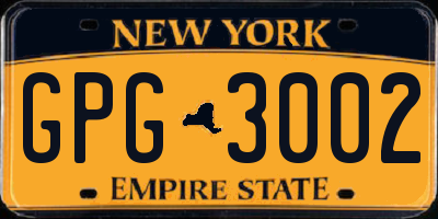 NY license plate GPG3002