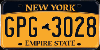 NY license plate GPG3028