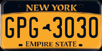 NY license plate GPG3030