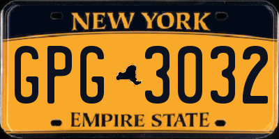 NY license plate GPG3032