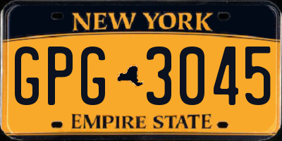 NY license plate GPG3045