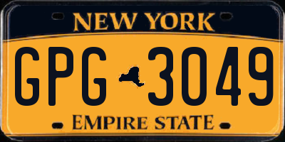 NY license plate GPG3049