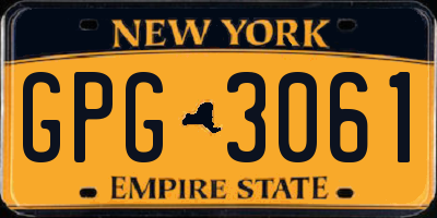 NY license plate GPG3061