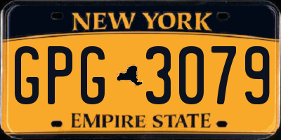 NY license plate GPG3079