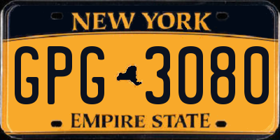 NY license plate GPG3080