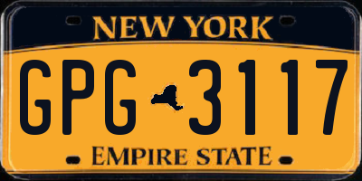 NY license plate GPG3117