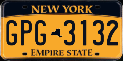 NY license plate GPG3132