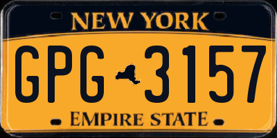 NY license plate GPG3157