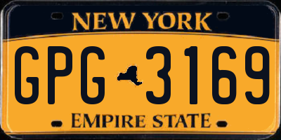 NY license plate GPG3169