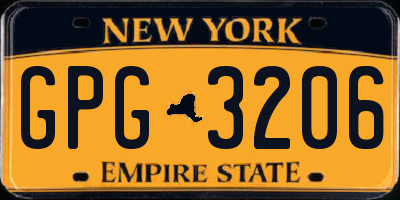 NY license plate GPG3206