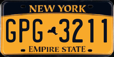 NY license plate GPG3211