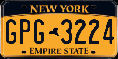 NY license plate GPG3224