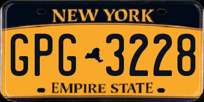 NY license plate GPG3228