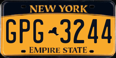 NY license plate GPG3244