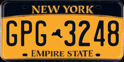 NY license plate GPG3248