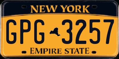 NY license plate GPG3257
