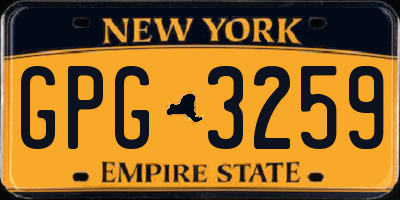 NY license plate GPG3259