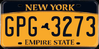 NY license plate GPG3273