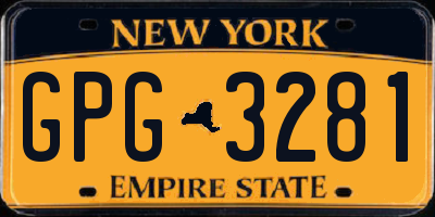 NY license plate GPG3281