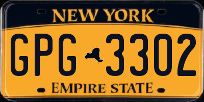 NY license plate GPG3302