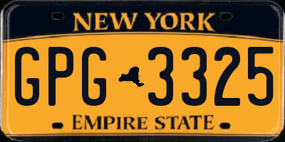 NY license plate GPG3325
