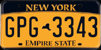 NY license plate GPG3343