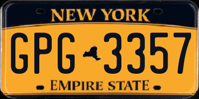 NY license plate GPG3357