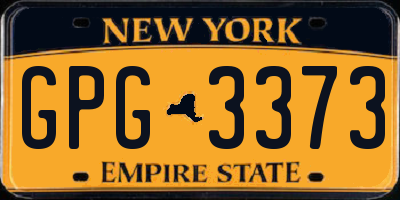 NY license plate GPG3373