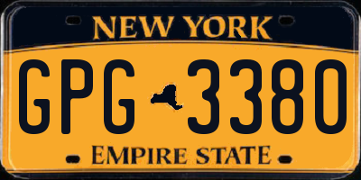 NY license plate GPG3380