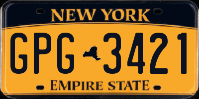 NY license plate GPG3421