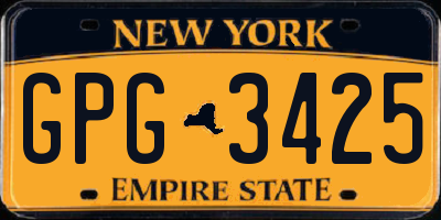 NY license plate GPG3425