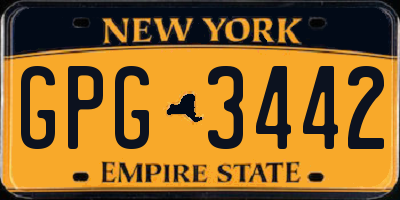 NY license plate GPG3442