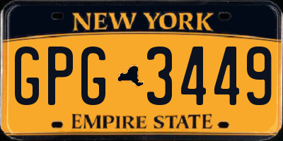 NY license plate GPG3449