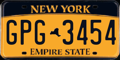 NY license plate GPG3454