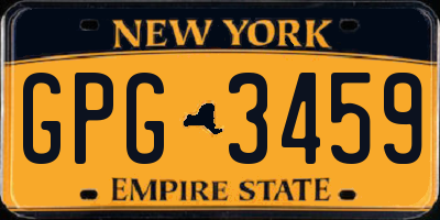 NY license plate GPG3459