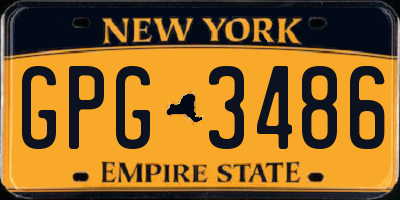 NY license plate GPG3486