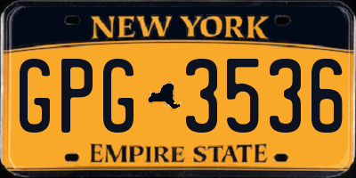 NY license plate GPG3536