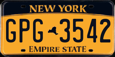 NY license plate GPG3542