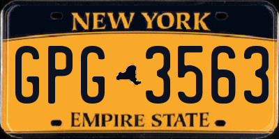NY license plate GPG3563